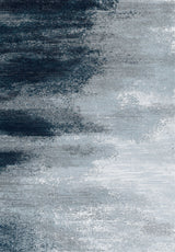 Vintage Blue Faded Comfort Print Design Area Rug Carpet - Blue Faded Print, 7'6" X 10'3" (1 Piece)