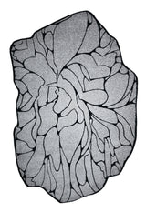 Z322A POL807 Polyester Area Rug - Silver-Toned With Bold Irregular Black Geometric Detailing, Black, 5' 3" X 7' 6" (1 Rug)