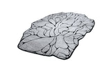 Z322A POL807 Polyester Area Rug - Silver-Toned With Bold Irregular Black Geometric Detailing, Black, 5' 3" X 7' 6" (1 Rug)
