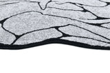 Z322A POL807 Polyester Area Rug - Silver-Toned With Bold Irregular Black Geometric Detailing, Black, 5' 3" X 7' 6" (1 Rug)
