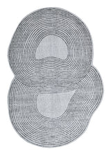 Z328A Polyester Fabric - Cream Sheen Rug With Black, Copper & Silver Touches, Novelty Cut Design (1 Unit)