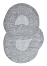 Z328A Polyester Fabric - Cream Sheen Rug With Black, Copper & Silver Touches, Novelty Cut Design (1 Unit)