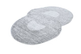 Z328A Polyester Fabric - Cream Sheen Rug With Black, Copper & Silver Touches, Novelty Cut Design (1 Unit)