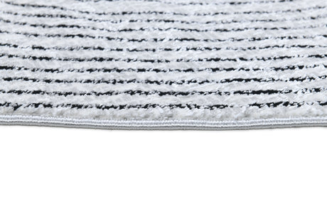 Z328A Polyester Fabric - Cream Sheen Rug With Black, Copper & Silver Touches, Novelty Cut Design (1 Unit)