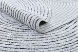Z328A Polyester Fabric - Cream Sheen Rug With Black, Copper & Silver Touches, Novelty Cut Design (1 Unit)