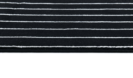 Z330B Polyester Fabric - Black White Geometric Circle Design, Soft Touch (1 Rug)
