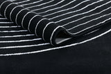 Z330B Polyester Fabric - Black White Geometric Circle Design, Soft Touch (1 Rug)