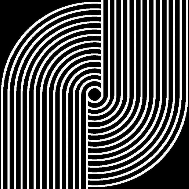 Z330B Polyester Fabric - Black White Geometric Circle Design, Soft Touch (1 Rug)
