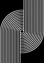 Z330B Polyester Fabric - Black White Geometric Circle Design, Soft Touch (1 Rug)
