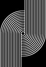 Z330B Polyester Fabric - Black White Geometric Circle Design, Soft Touch (1 Rug)