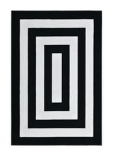 Z341A Polyester Fabric - Black & White Geometric Square Area Rug, Soft Texture, Modern Design, 5' 3" X 7' 6" (1 Piece)