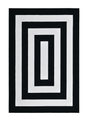Z341A Polyester Fabric - Black & White Geometric Square Area Rug, Soft Texture, Modern Design, 5' 3" X 7' 6" (1 Piece)