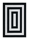Z341A Polyester Fabric - Black & White Geometric Square Area Rug, Soft Texture, Modern Design, 5' 3" X 7' 6" (1 Piece)