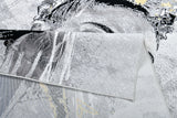 Crowned Frida Kahlo Polyester Fabric - Light Grey, Black With A Touch Of Gold, 6' 5" X 9' (1 Piece)