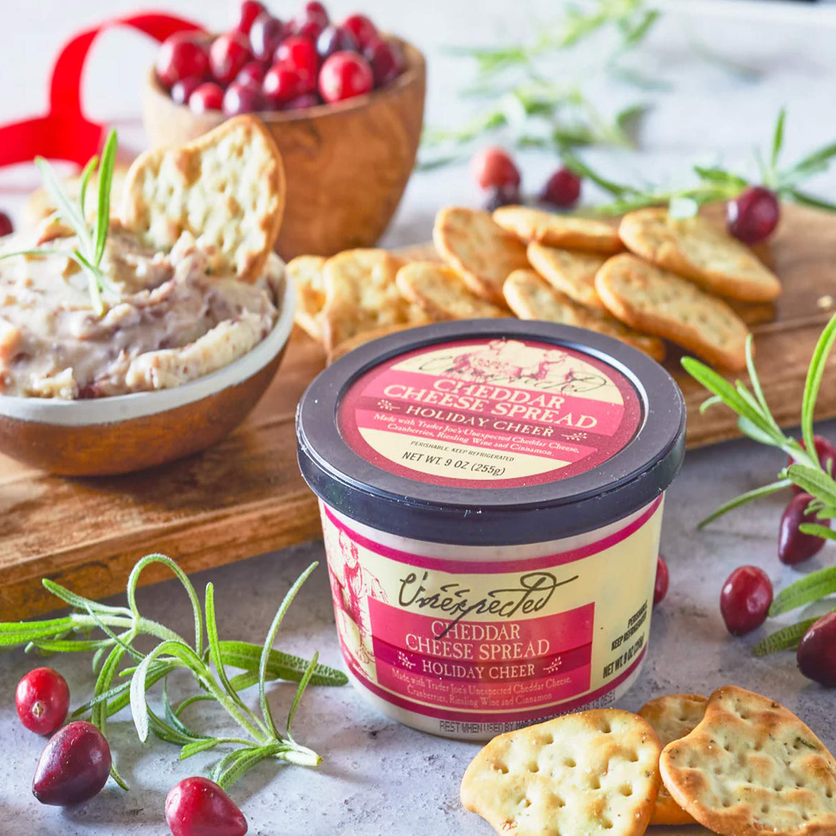 Holiday Cheer Cheddar Cheese Spread Cranberry Cinnamon Gourmet Dip