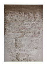 Z406A POL816 Polyester Fabric - Brown And Beige Metallic Copper Contrast Design, Area Rug (1 Piece)