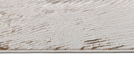 Z406A POL816 Polyester Fabric - Brown And Beige Metallic Copper Contrast Design, Area Rug (1 Piece)