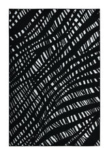 Modern Lustre Grid Polyester Fabric - Black And Silver Tones, Grid Pattern, 5' 3" X 7' 6", 7' 9" X 10' 5", 10' X 13' (1 Unit)