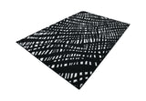 Modern Lustre Grid Polyester Fabric - Black And Silver Tones, Grid Pattern, 5' 3" X 7' 6", 7' 9" X 10' 5", 10' X 13' (1 Unit)