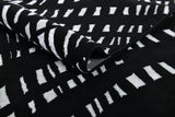 Modern Lustre Grid Polyester Fabric - Black And Silver Tones, Grid Pattern, 5' 3" X 7' 6", 7' 9" X 10' 5", 10' X 13' (1 Unit)
