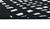 Modern Lustre Grid Polyester Fabric - Black And Silver Tones, Grid Pattern, 5' 3" X 7' 6", 7' 9" X 10' 5", 10' X 13' (1 Unit)