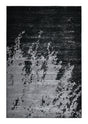 Z408A (POL821) Polyester Fabric - Abstract Design, Soft Black With Metallic Silver, Area Rug (1 Piece)