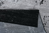 Z408A (POL821) Polyester Fabric - Abstract Design, Soft Black With Metallic Silver, Area Rug (1 Piece)