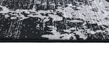 Z408A (POL821) Polyester Fabric - Abstract Design, Soft Black With Metallic Silver, Area Rug (1 Piece)