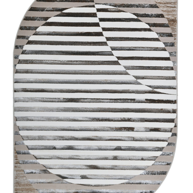 Z429A POL826 Polyester Fabric - Copper Shiny Striped, Ultra-Soft Feel, Edgy Cut (1 Rug)