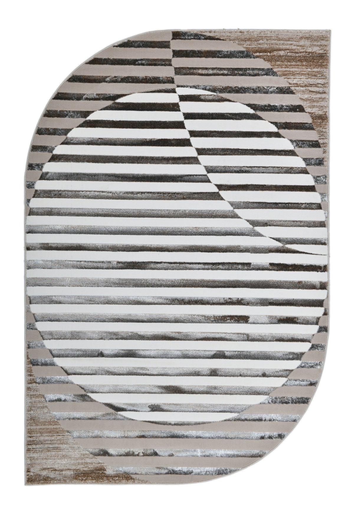 Z429A POL826 Polyester Fabric - Copper Shiny Striped, Ultra-Soft Feel, Edgy Cut (1 Rug)