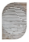 Z429A POL826 Polyester Fabric - Copper Shiny Striped, Ultra-Soft Feel, Edgy Cut (1 Rug)