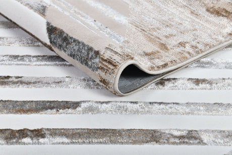 Z429A POL826 Polyester Fabric - Copper Shiny Striped, Ultra-Soft Feel, Edgy Cut (1 Rug)