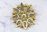 Rhinestone Applique Green Floral Flower Shape 4in