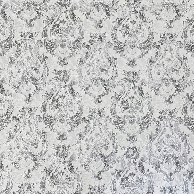 Zalara Textured Damask Faux Silk Fabric - Silver, Champagne, Gold, 55" Width (1 Yard)