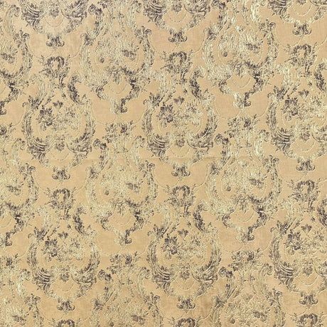 Zalara Textured Damask Faux Silk Fabric - Silver, Champagne, Gold, 55" Width (1 Yard)