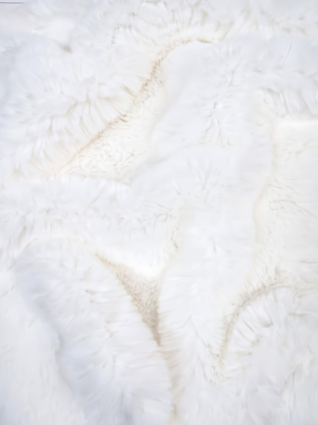 Arctic Rabbit Minky White Fleece Fabric