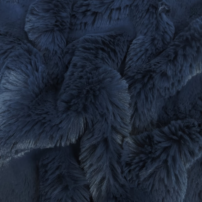 Arctic Rabbit Minky Navy Fleece Fabric