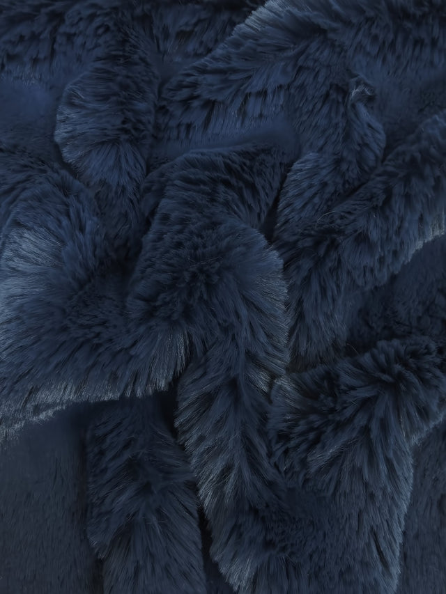Arctic Rabbit Minky Navy Fleece Fabric