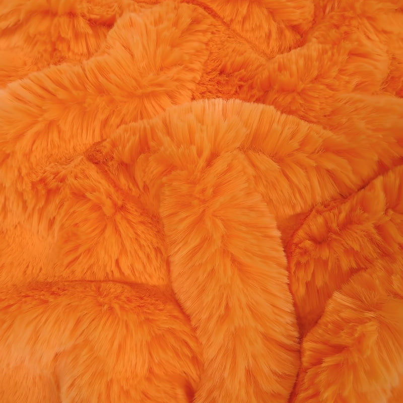 Arctic Rabbit Minky Orange Fleece Fabric