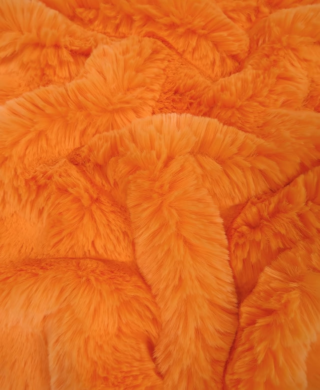 Arctic Rabbit Minky Orange Fleece Fabric