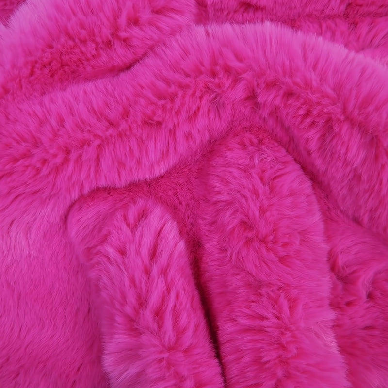 Arctic Rabbit Minky Fuchsia Fleece Fabric