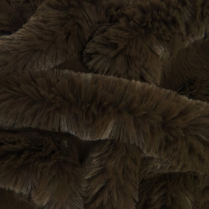 Arctic Rabbit Minky Brown Fleece Fabric