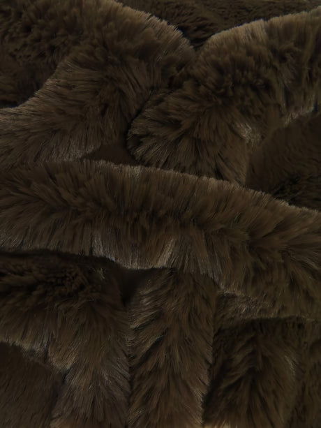 Arctic Rabbit Minky Brown Fleece Fabric