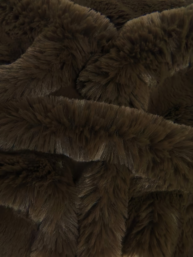 Arctic Rabbit Minky Brown Fleece Fabric