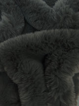 Arctic Rabbit Minky Charcoal Fabric