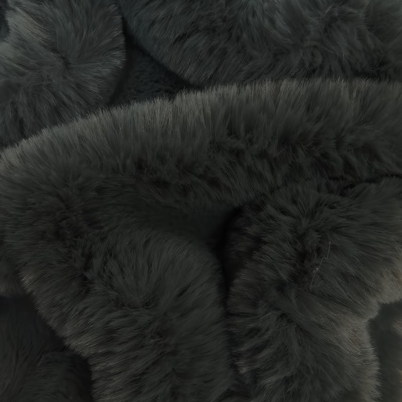 Arctic Rabbit Minky Charcoal Fabric