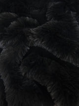 Arctic Rabbit Minky Black Fleece Fabric