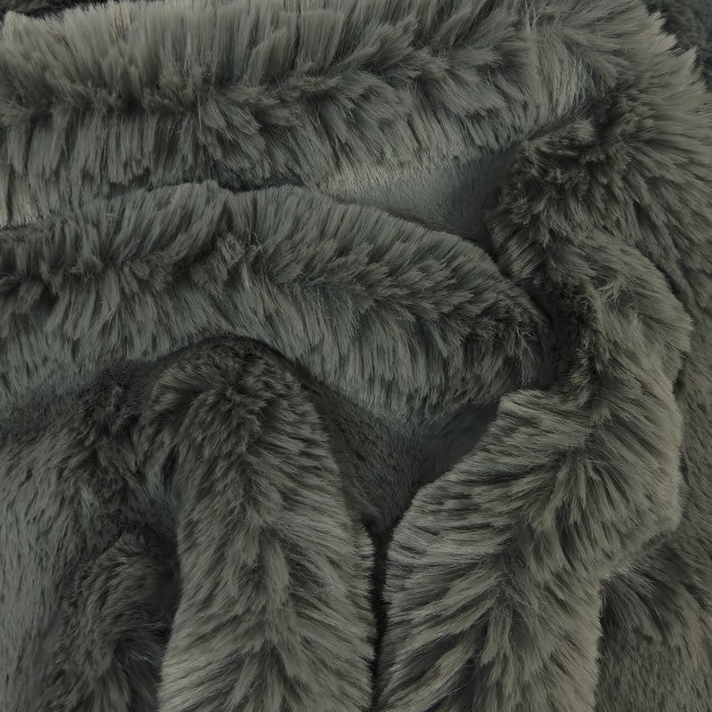 Arctic Rabbit Minky Gray Fleece Fabric
