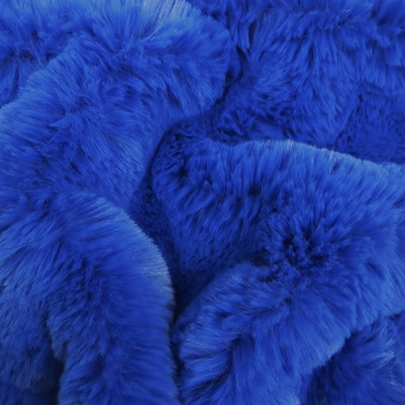 Arctic Rabbit Minky Royal Blue Fleece Fabric