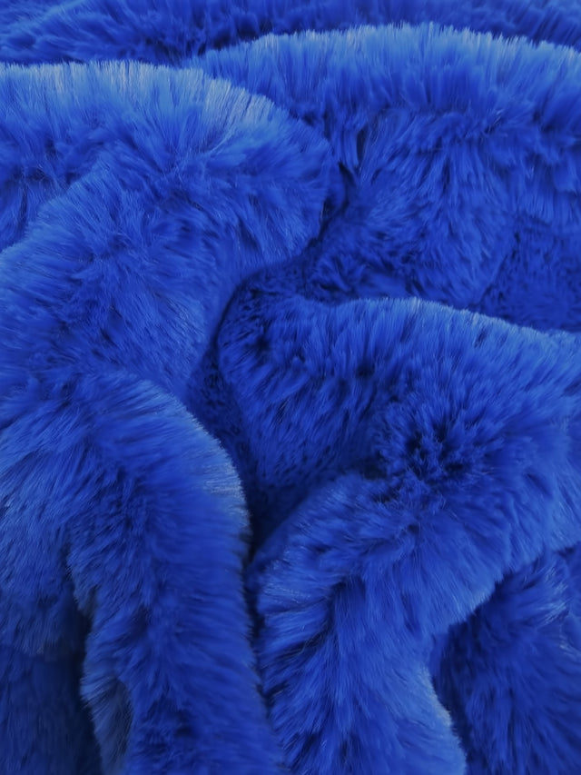 Arctic Rabbit Minky Royal Blue Fleece Fabric